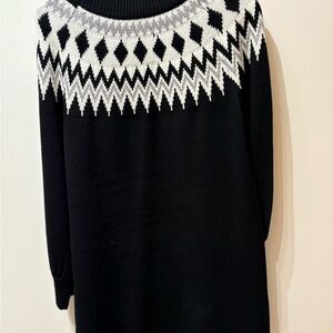 Jessica Howard Black and White Long Sleeve Dress